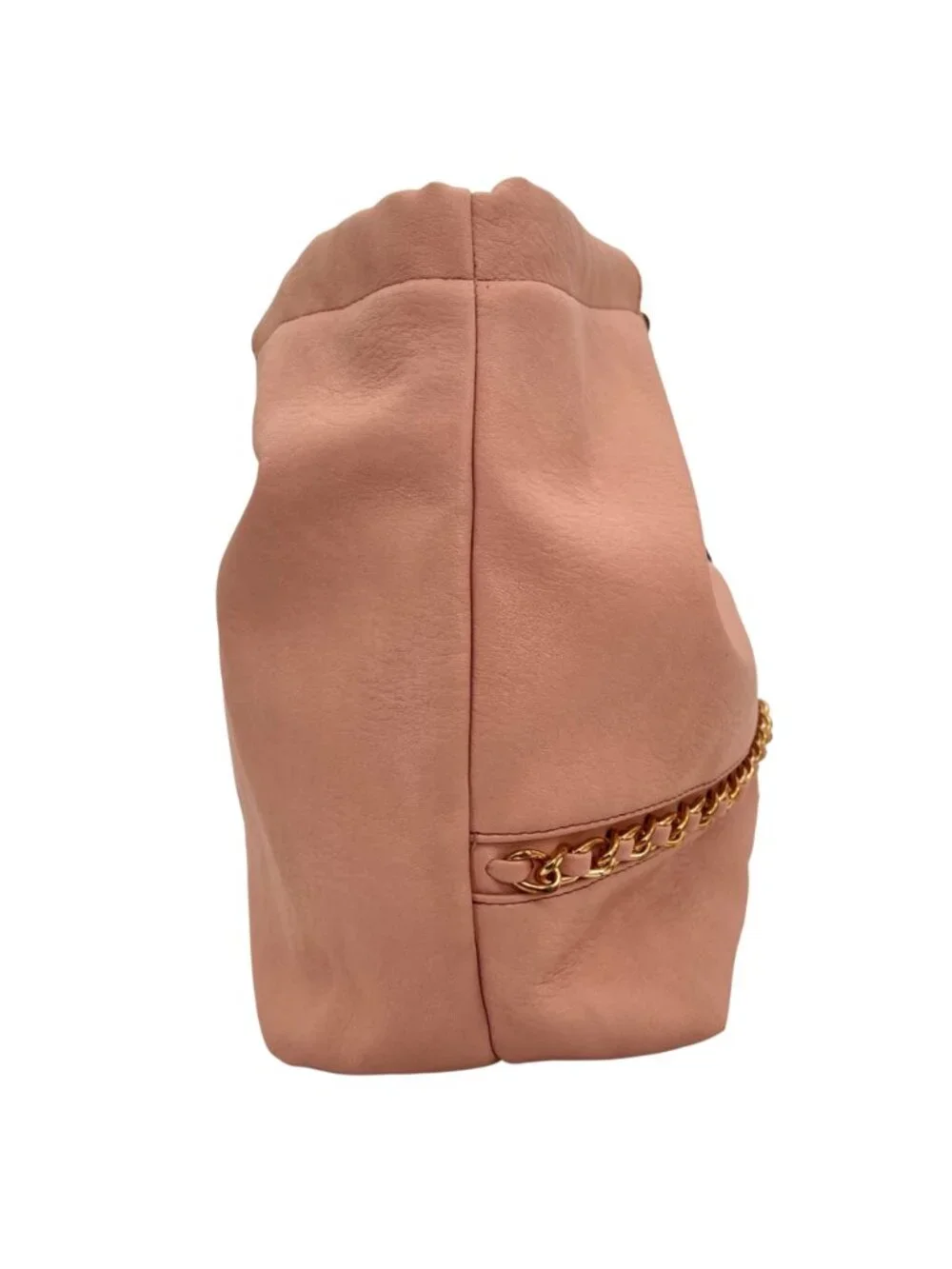Jessica Simpson Blush Pink Tote Bag With Gold Chain Detail Leopard Print Lining - Picture 15 of 16